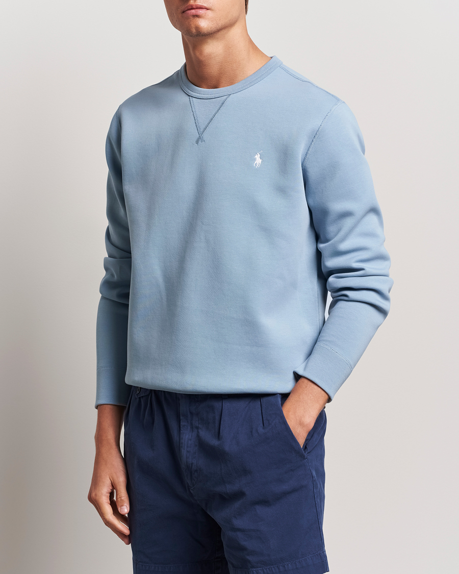 Herre | Nye produktbilder | Polo Ralph Lauren | Tech Double Knit Crew Neck Sweatshirt Vessel Blue