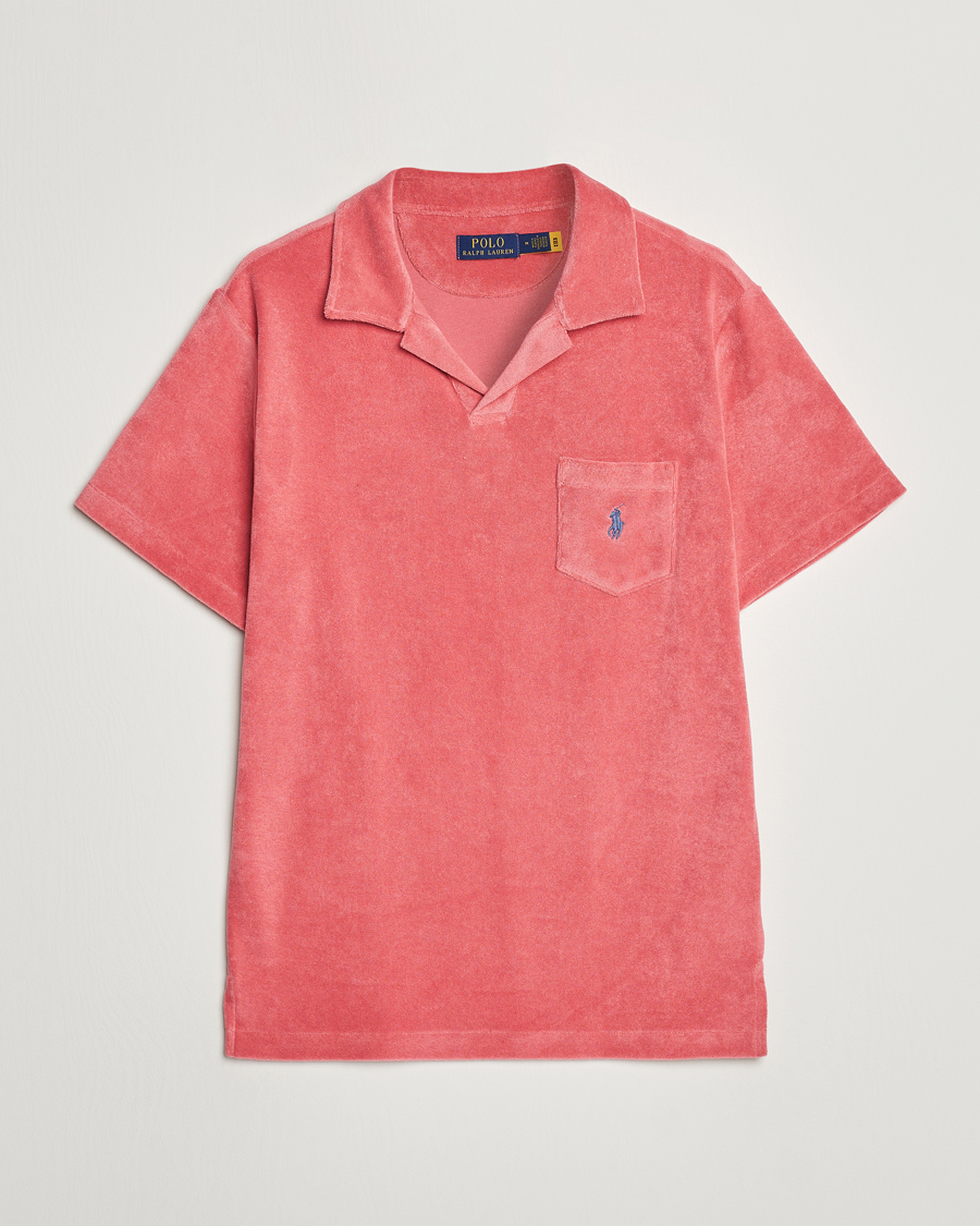 Herre | Pikéer | Polo Ralph Lauren | Cotton Terry Open Collar Polo Adirondack Red