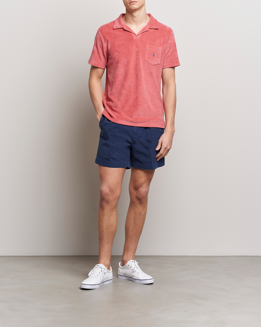 Herre | Pikéer | Polo Ralph Lauren | Cotton Terry Open Collar Polo Adirondack Red