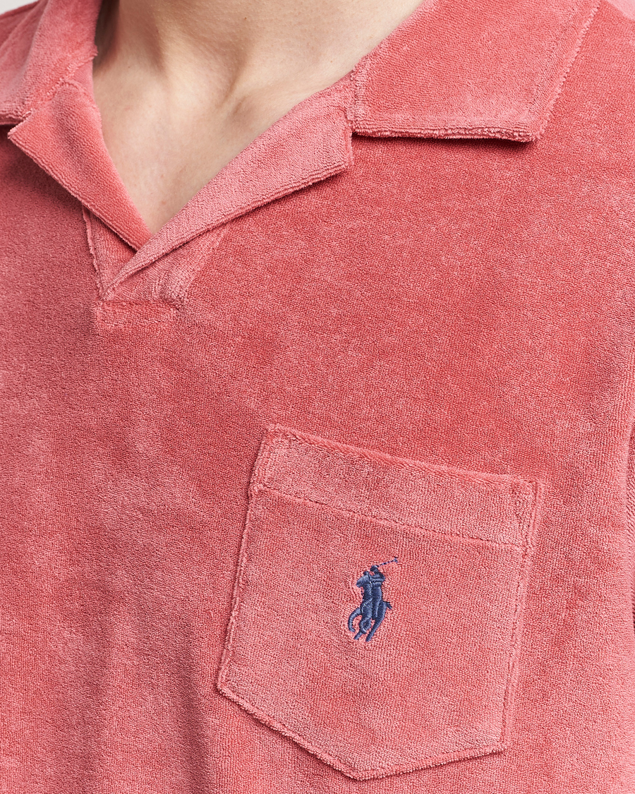 Herre | Pikéer | Polo Ralph Lauren | Cotton Terry Open Collar Polo Adirondack Red