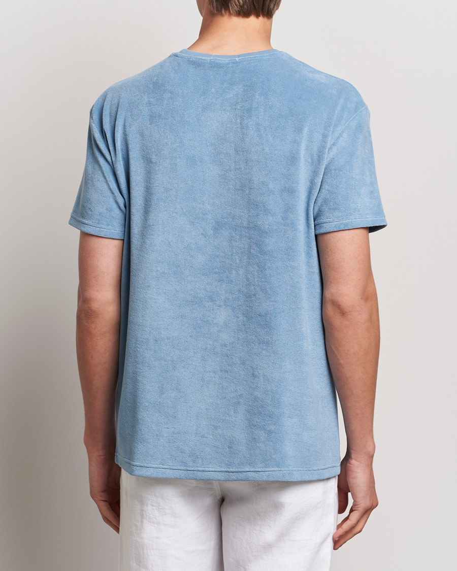 Herre | T-Shirts | Polo Ralph Lauren | Cotton Terry Crew Neck T-shirt Vessel Blue