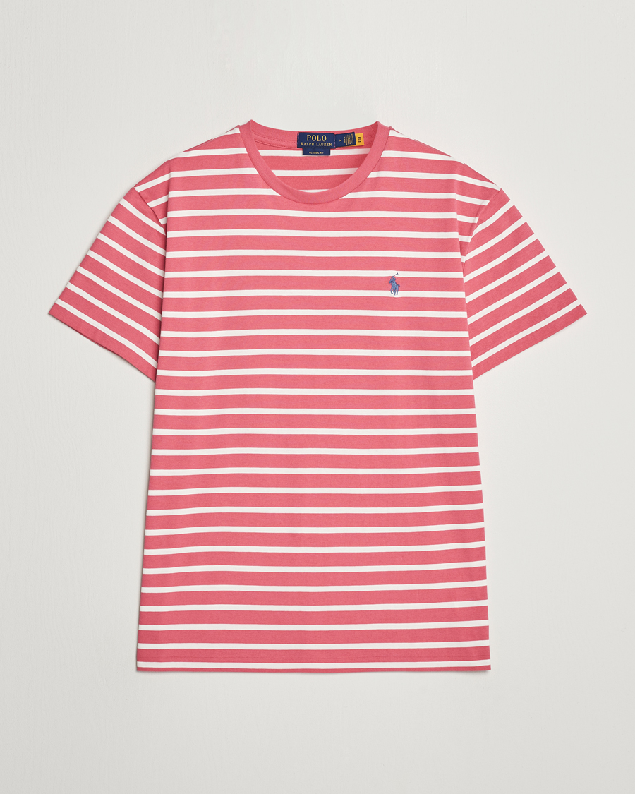 Herre | T-Shirts | Polo Ralph Lauren | Striped Crew Neck T-Shirt Adirondack Red/Nevis