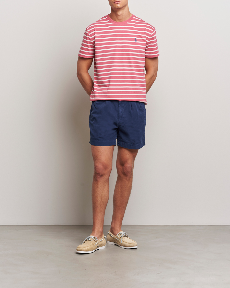 Herre | T-Shirts | Polo Ralph Lauren | Striped Crew Neck T-Shirt Adirondack Red/Nevis