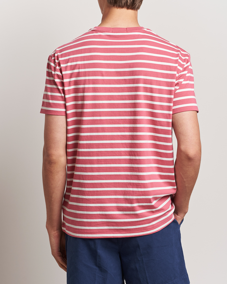 Herre | T-Shirts | Polo Ralph Lauren | Striped Crew Neck T-Shirt Adirondack Red/Nevis