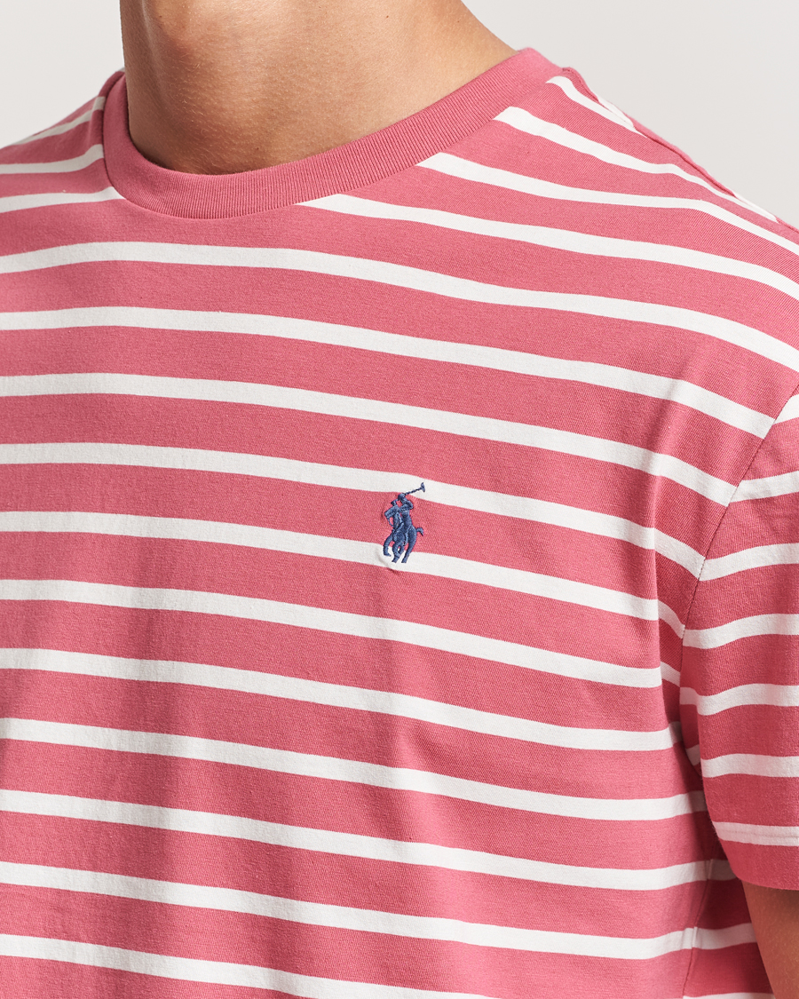 Herre | T-Shirts | Polo Ralph Lauren | Striped Crew Neck T-Shirt Adirondack Red/Nevis