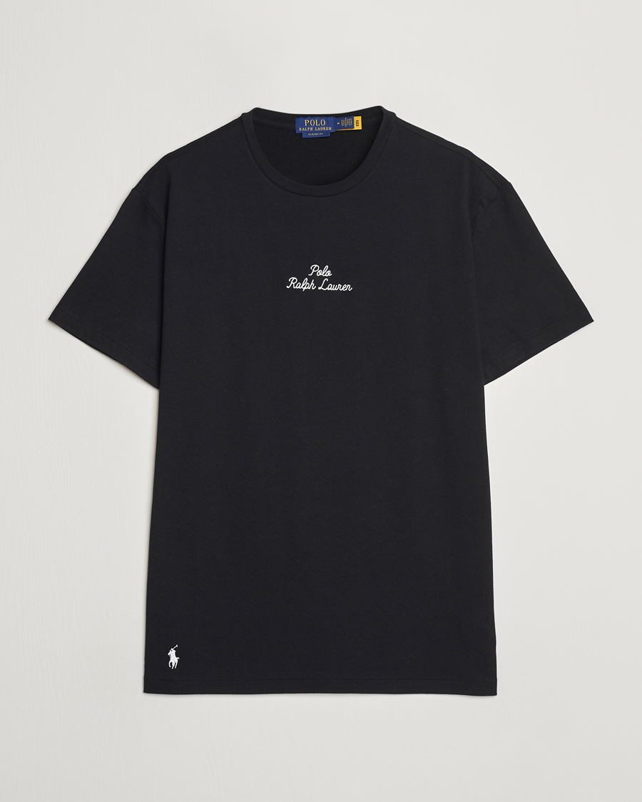 Herre | T-Shirts | Polo Ralph Lauren | Center Logo Crew Neck T-Shirt Polo Black