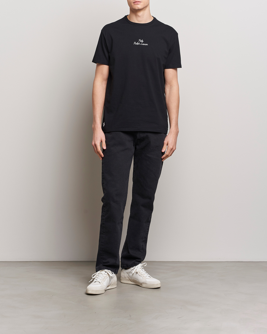 Herre | T-Shirts | Polo Ralph Lauren | Center Logo Crew Neck T-Shirt Polo Black