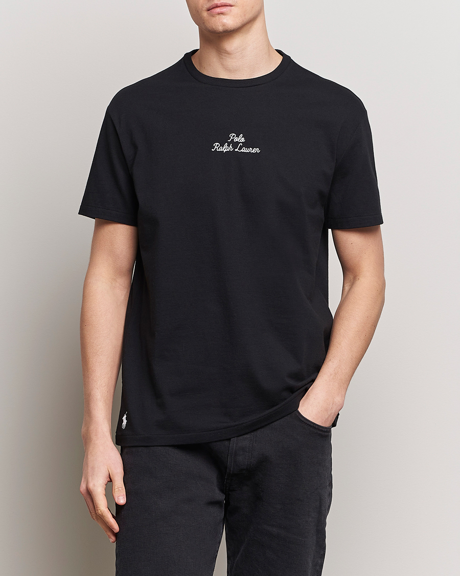 Herre | T-Shirts | Polo Ralph Lauren | Center Logo Crew Neck T-Shirt Polo Black