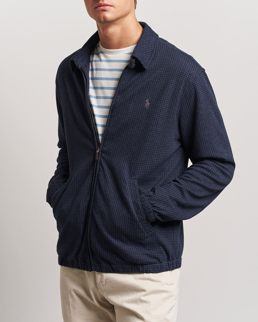 Herre |  | Polo Ralph Lauren | Double Knit Dogtooth Baracuda Jacket Vintage Navy