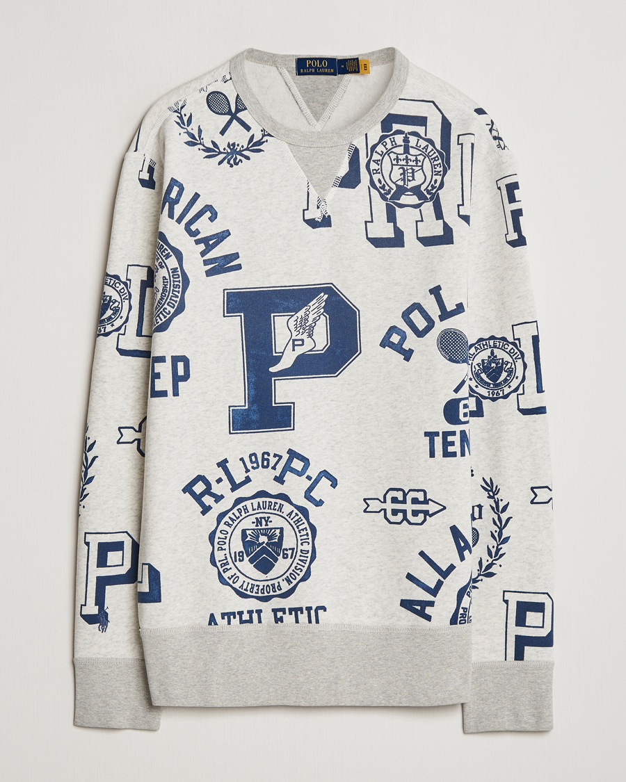 Herre | Gensere | Polo Ralph Lauren | Printed Crew Neck Sweatshirt Light Vintage Heather