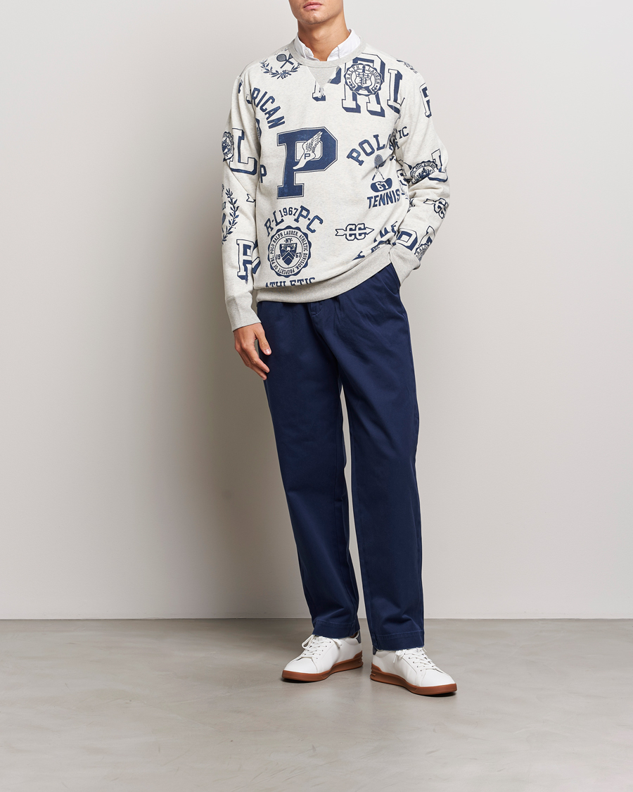 Herre | Gensere | Polo Ralph Lauren | Printed Crew Neck Sweatshirt Light Vintage Heather