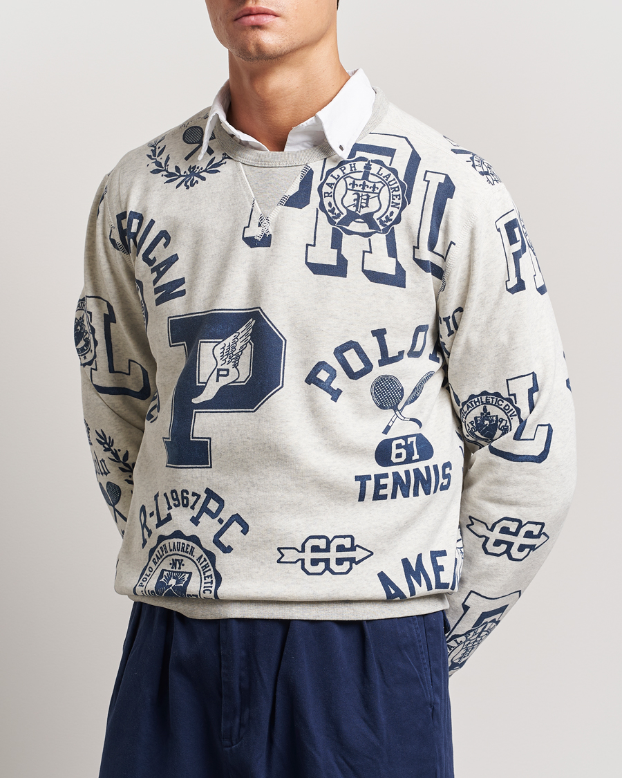 Herre | Gensere | Polo Ralph Lauren | Printed Crew Neck Sweatshirt Light Vintage Heather