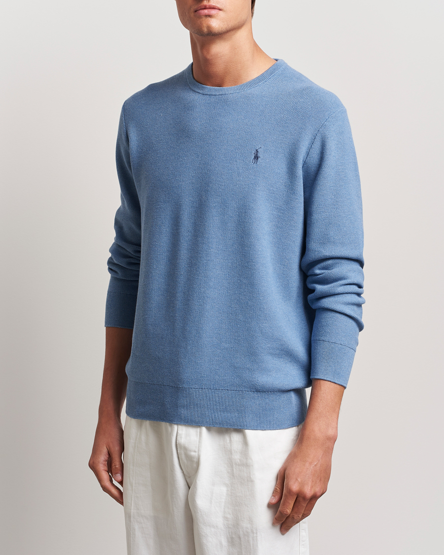 Herre | Nye produktbilder | Polo Ralph Lauren | Textured Crew Neck Sweater Lake Heather