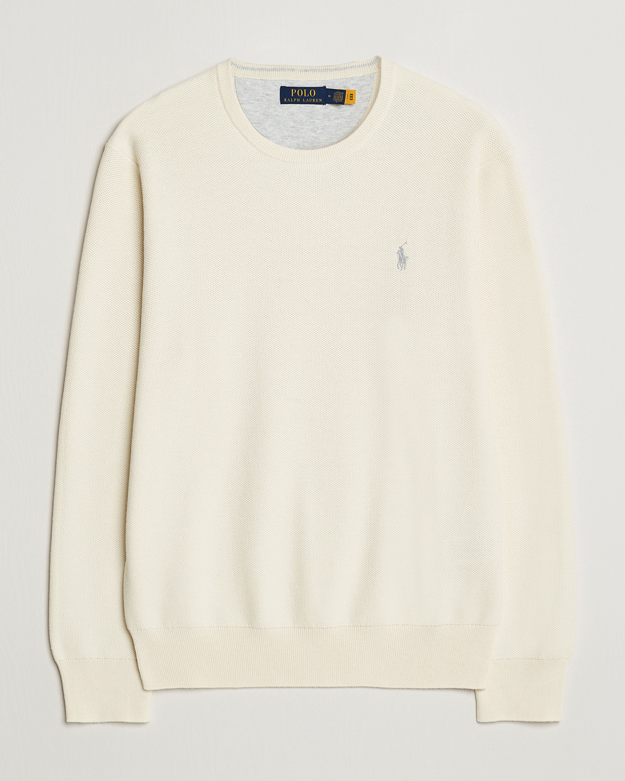 Herre | Gensere | Polo Ralph Lauren | Textured Crew Neck Sweater Herbal Milk