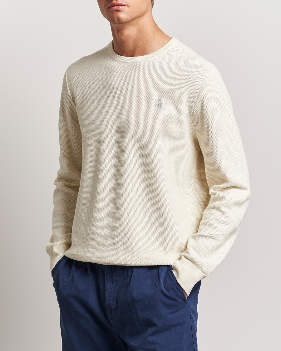 Herre | Klær | Polo Ralph Lauren | Textured Crew Neck Sweater Herbal Milk
