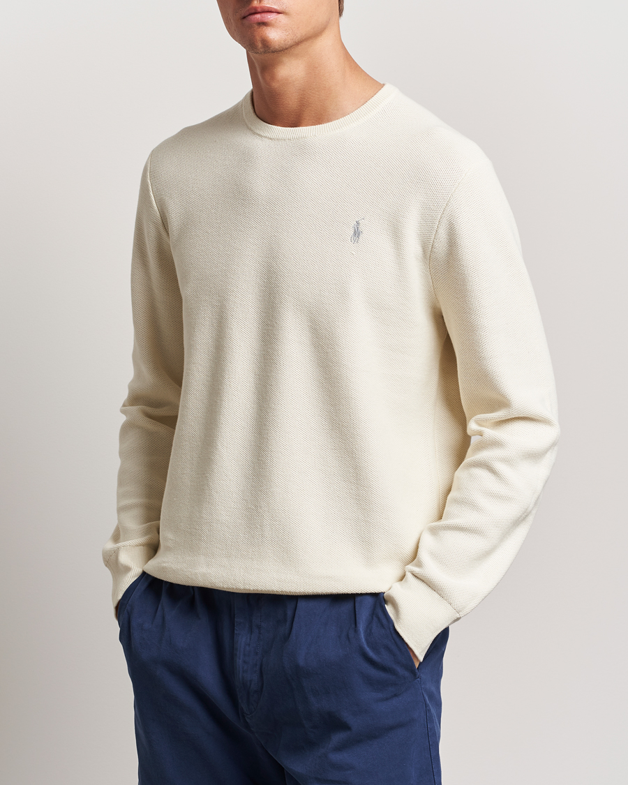 Herre | Gensere | Polo Ralph Lauren | Textured Crew Neck Sweater Herbal Milk