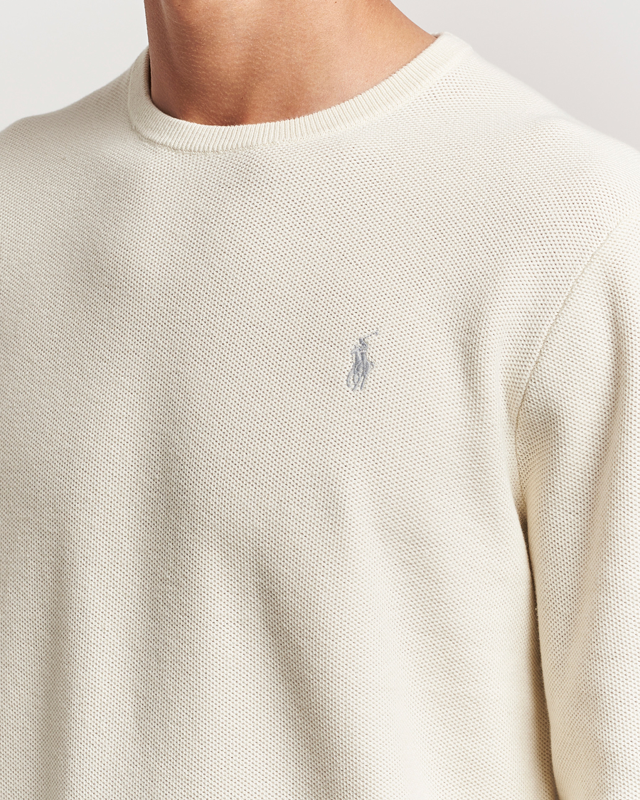 Herre | Gensere | Polo Ralph Lauren | Textured Crew Neck Sweater Herbal Milk