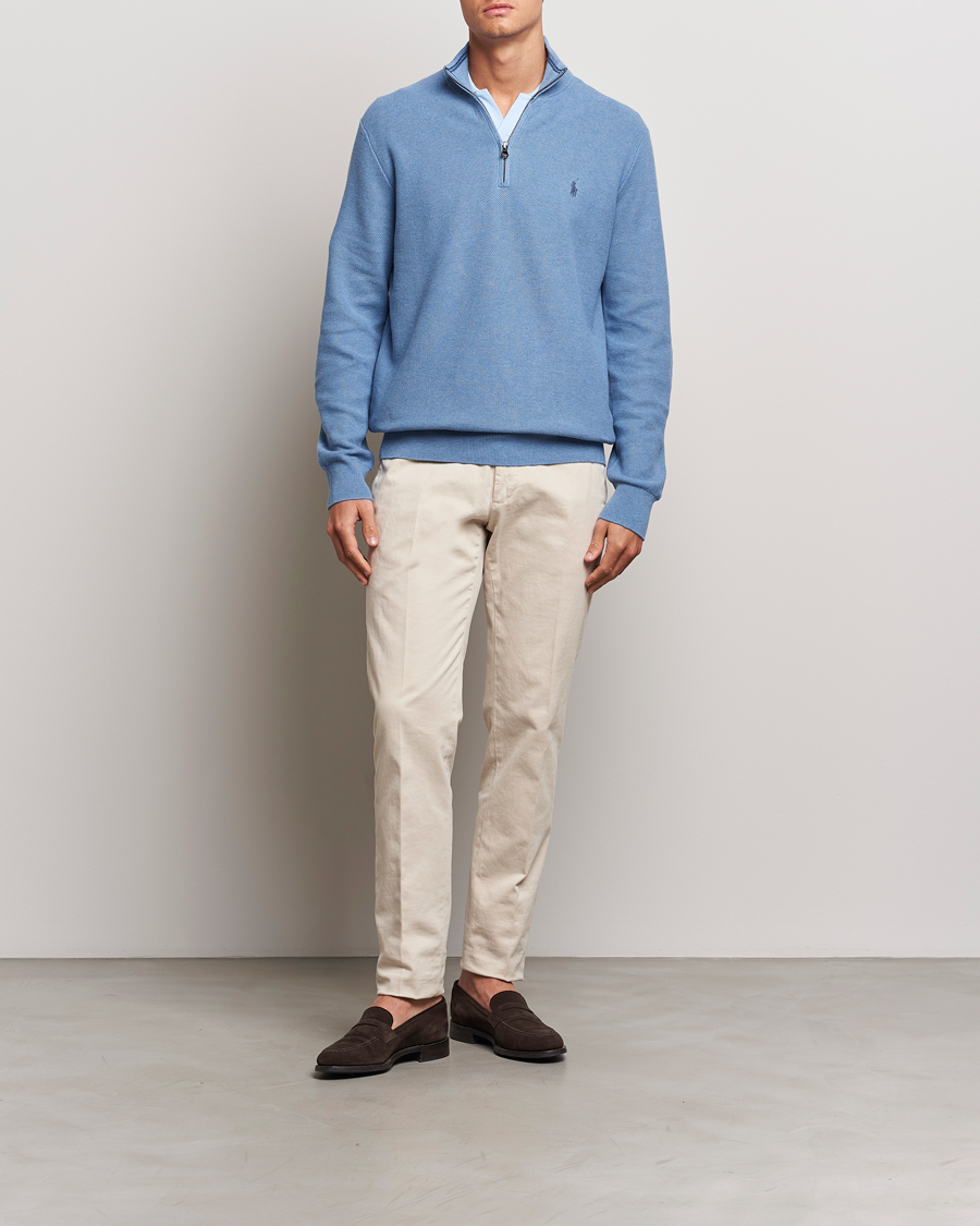 Herre | Gensere | Polo Ralph Lauren | Textured Half Zip Lake Heather