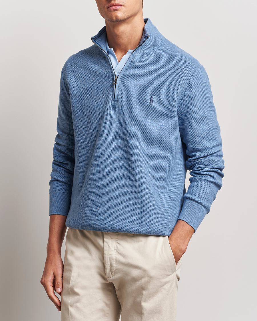 Herre | Gensere | Polo Ralph Lauren | Textured Half Zip Lake Heather