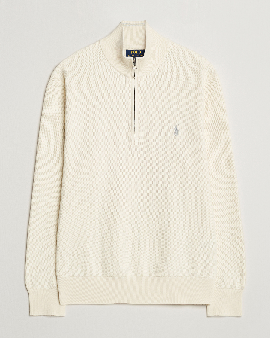 Herre | Gensere | Polo Ralph Lauren | Textured Half Zip Herbal Milk