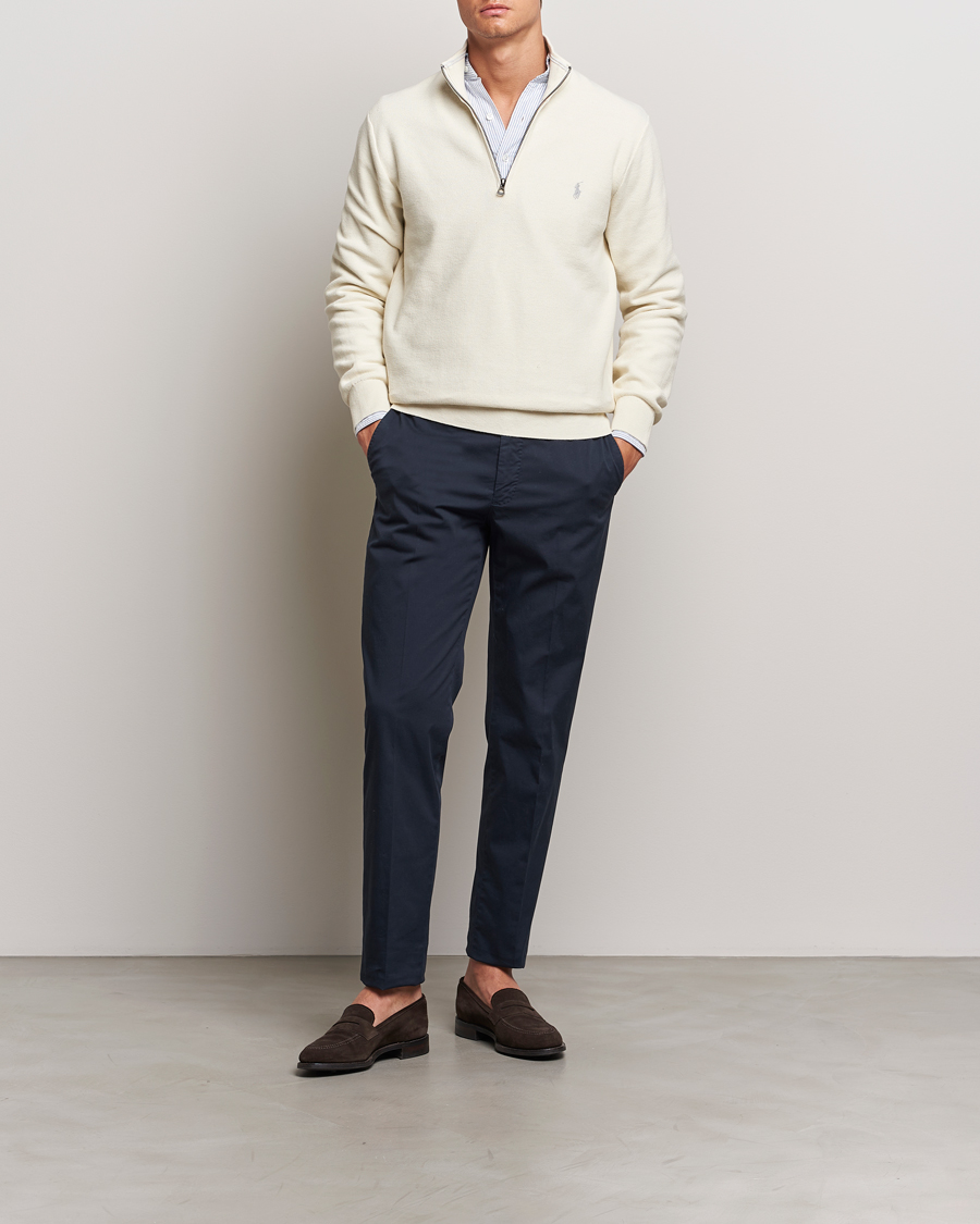 Herre | Gensere | Polo Ralph Lauren | Textured Half Zip Herbal Milk