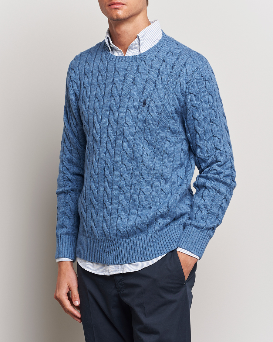 Herre | Nytt i butikken | Polo Ralph Lauren | Cotton Cable Pullover Lake Heather