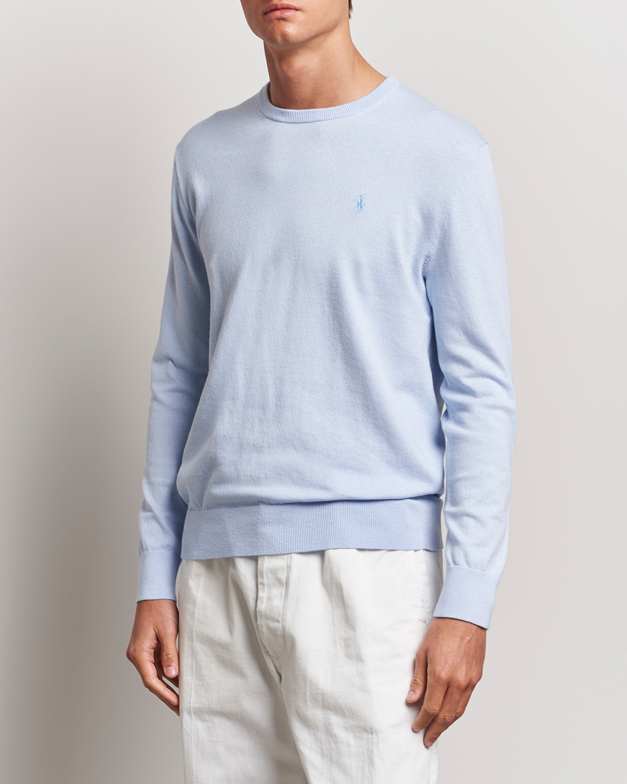 Herre | Gensere | Polo Ralph Lauren | Cotton/Cashmere Crew Neck Pullover Oxford Blue