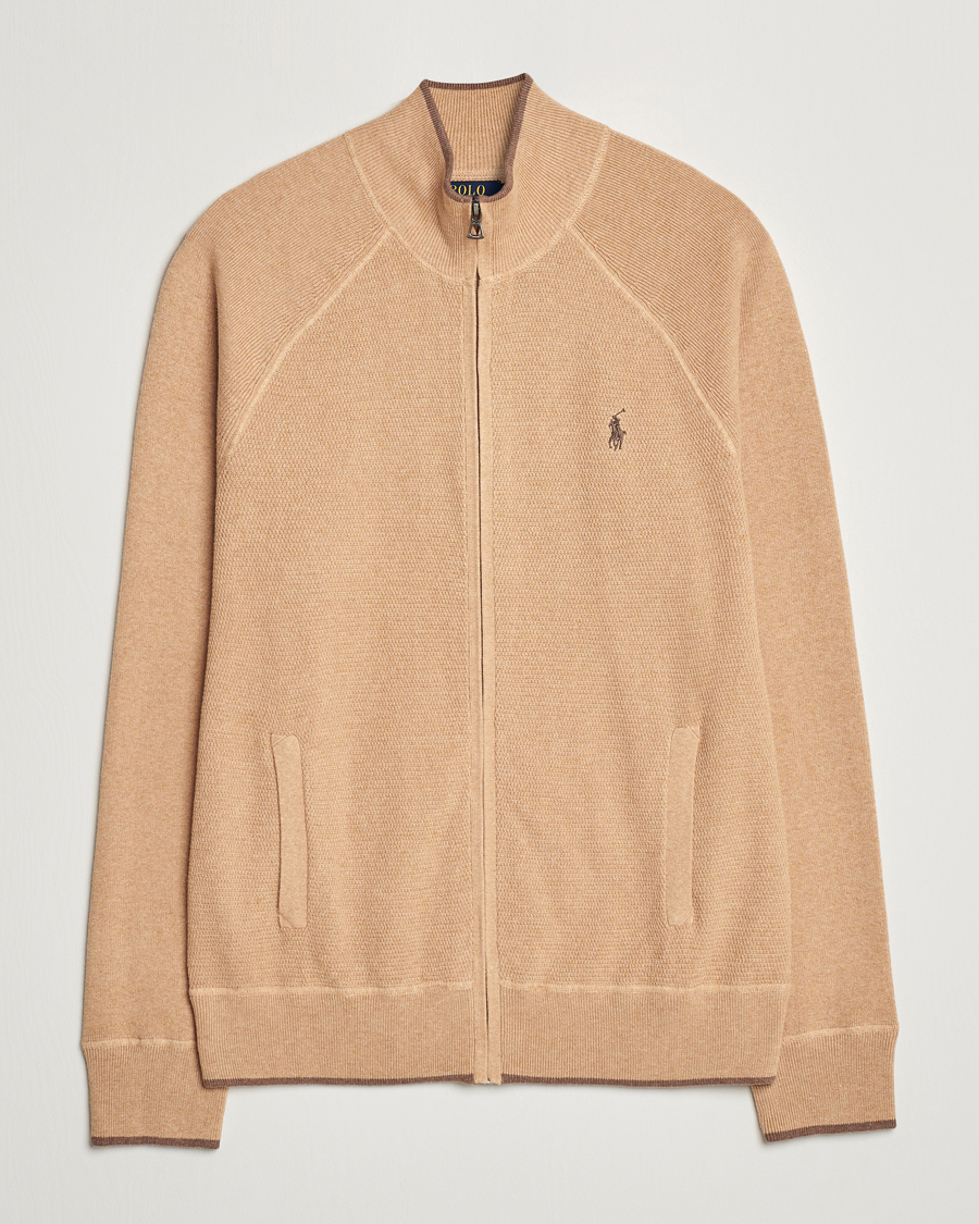 Herre | Gensere | Polo Ralph Lauren | Textured Full Zip Camel Melange