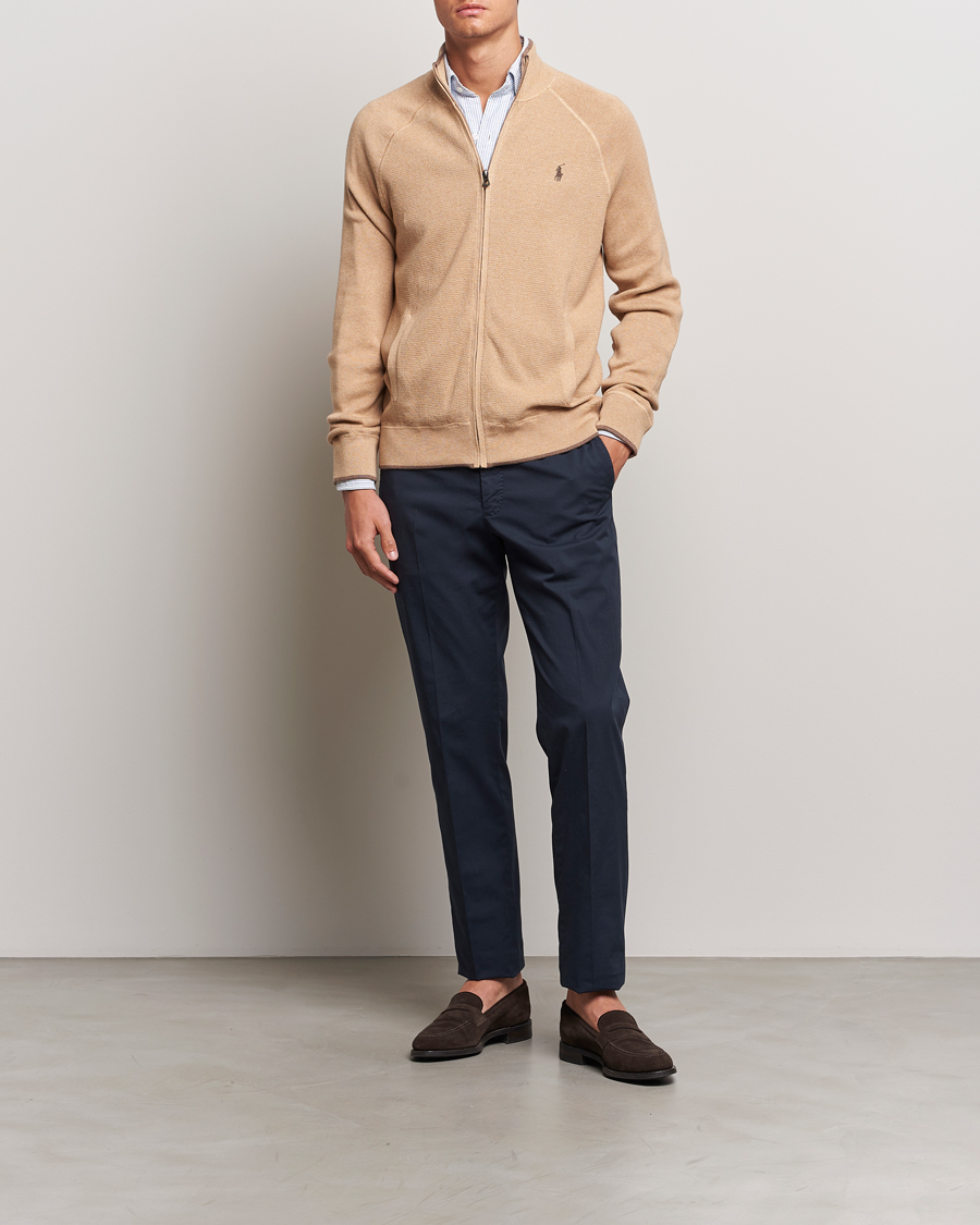 Herre | Gensere | Polo Ralph Lauren | Textured Full Zip Camel Melange