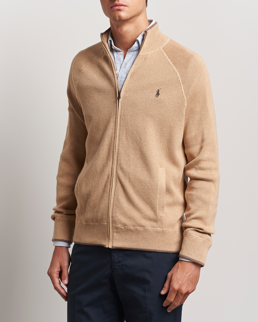 Herre | Gensere | Polo Ralph Lauren | Textured Full Zip Camel Melange