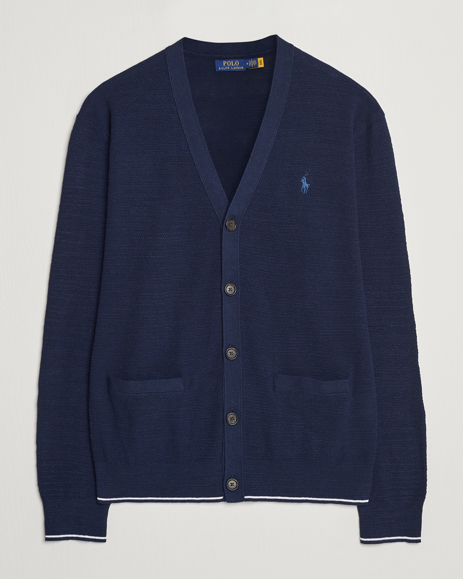 Herre | Gensere | Polo Ralph Lauren | Textured Knitted Cardigan Bright Navy