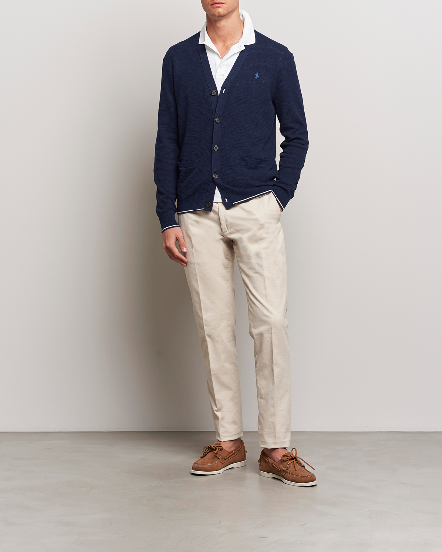 Herre | Gensere | Polo Ralph Lauren | Textured Knitted Cardigan Bright Navy
