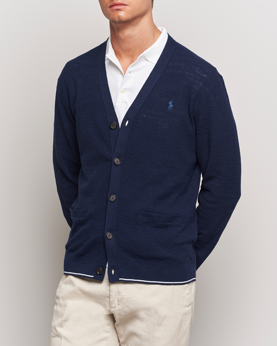 Herre | Cardigans | Polo Ralph Lauren | Textured Knitted Cardigan Bright Navy