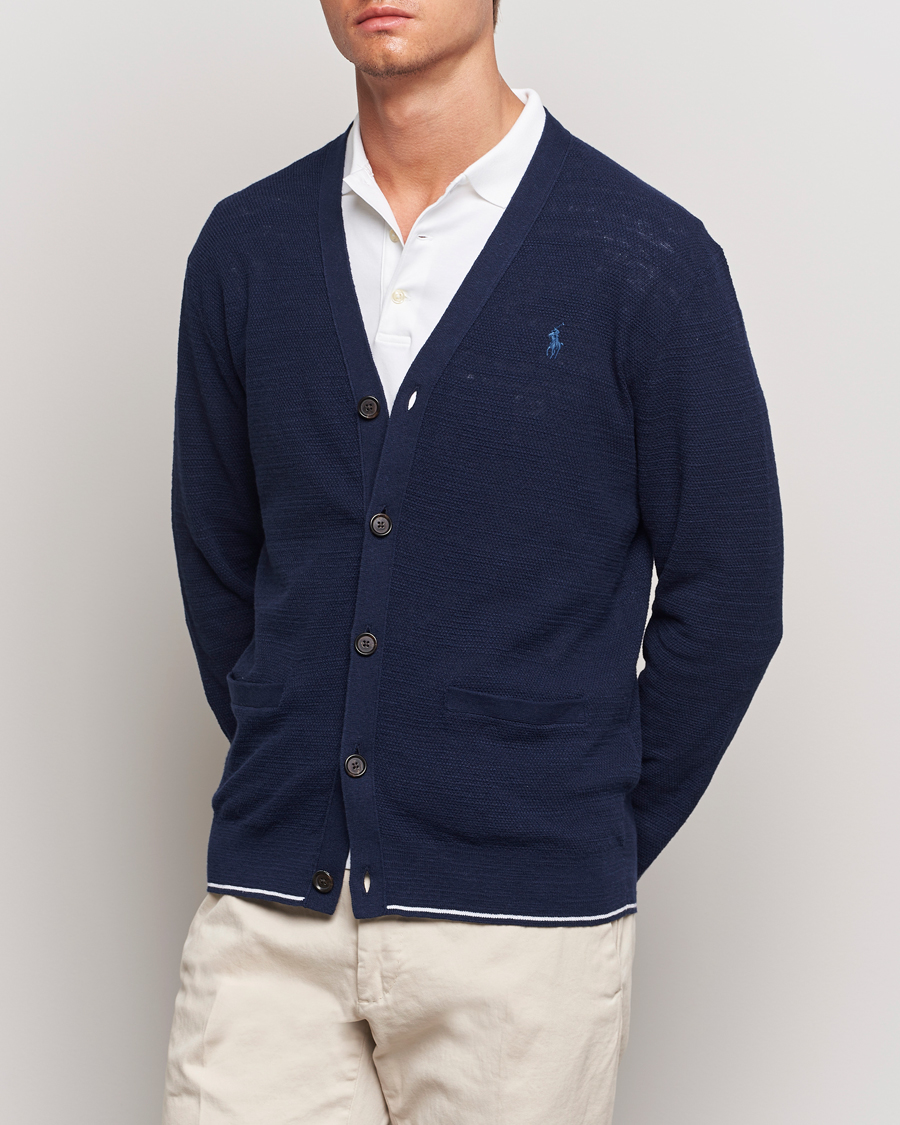 Herre | Gensere | Polo Ralph Lauren | Textured Knitted Cardigan Bright Navy