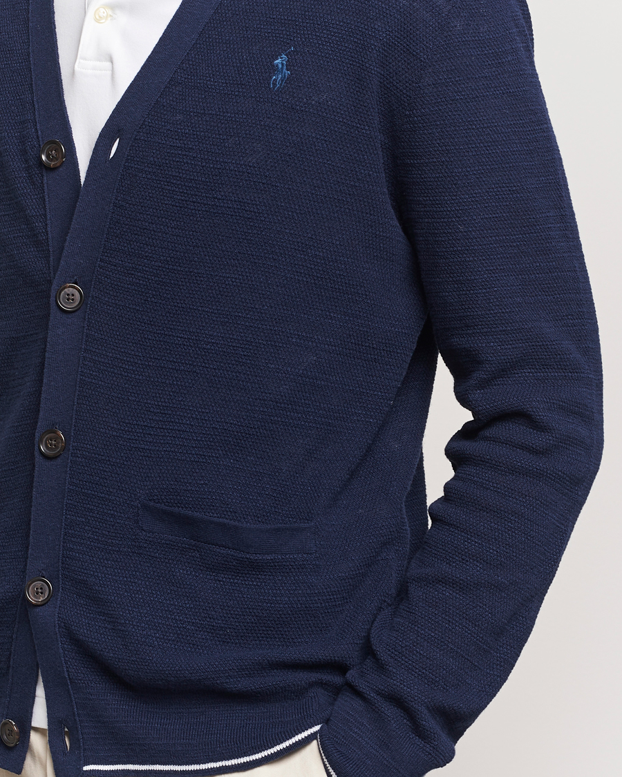 Herre | Gensere | Polo Ralph Lauren | Textured Knitted Cardigan Bright Navy