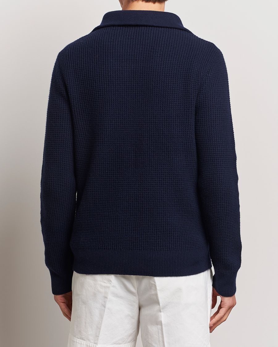 Herre | Gensere | Polo Ralph Lauren | Cotton/Wool Knitted Half Zip Hunter Navy