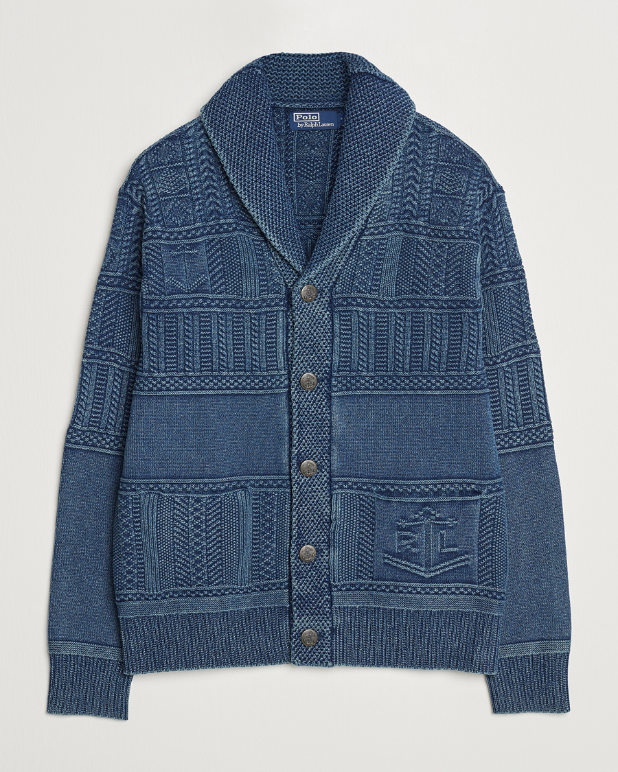 Herre | Gensere | Polo Ralph Lauren | Knitted Shawl Collar Cardigan Dark Indigo