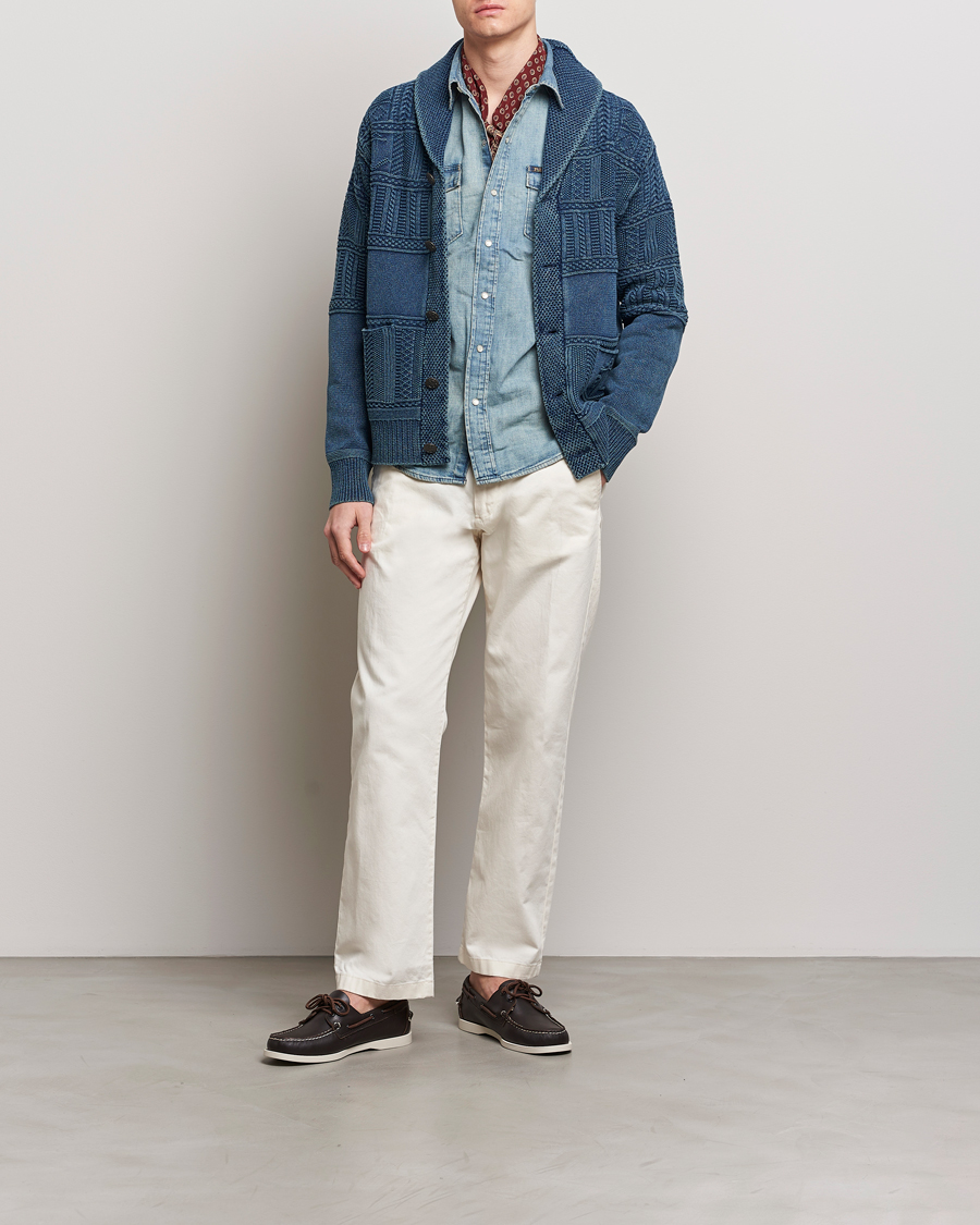 Herre | Gensere | Polo Ralph Lauren | Knitted Shawl Collar Cardigan Dark Indigo