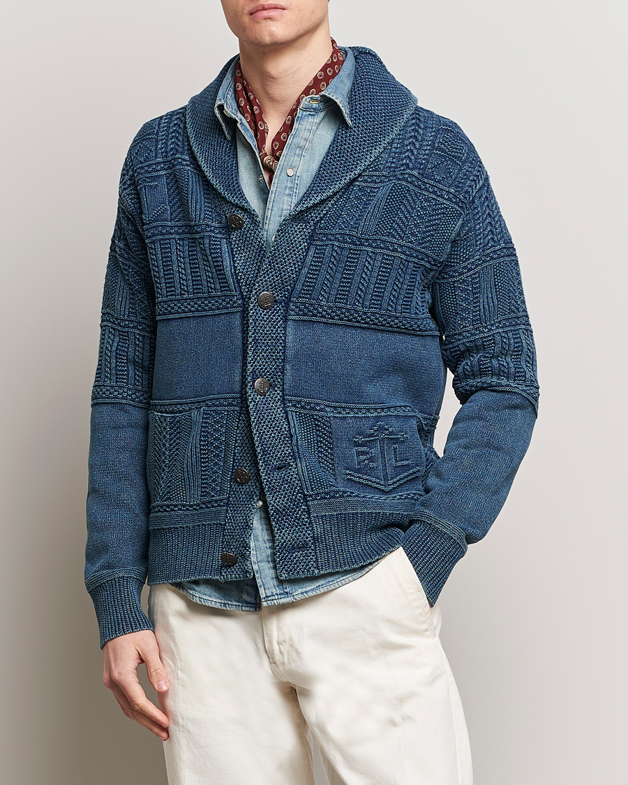 Herre | Gensere | Polo Ralph Lauren | Knitted Shawl Collar Cardigan Dark Indigo