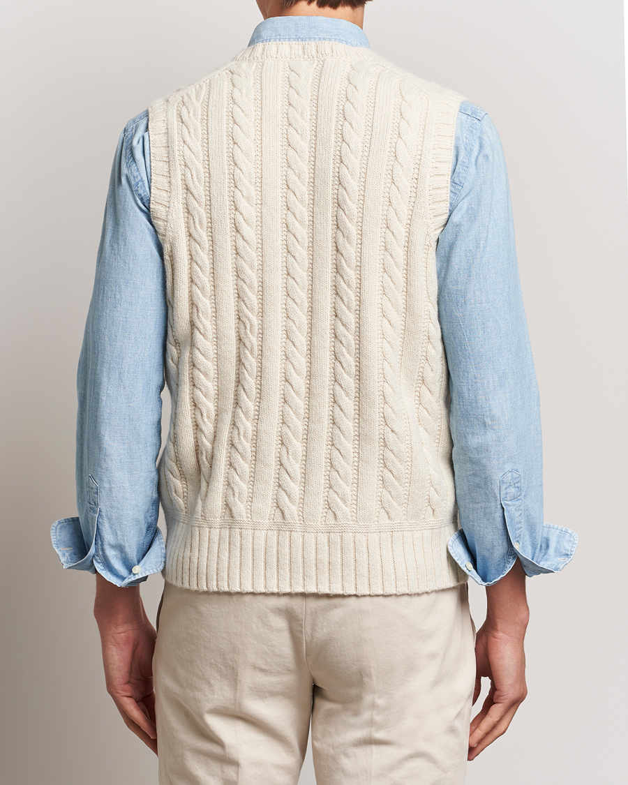 Herre | Gensere | Polo Ralph Lauren | Cotton Aran Knitted Vest Cream