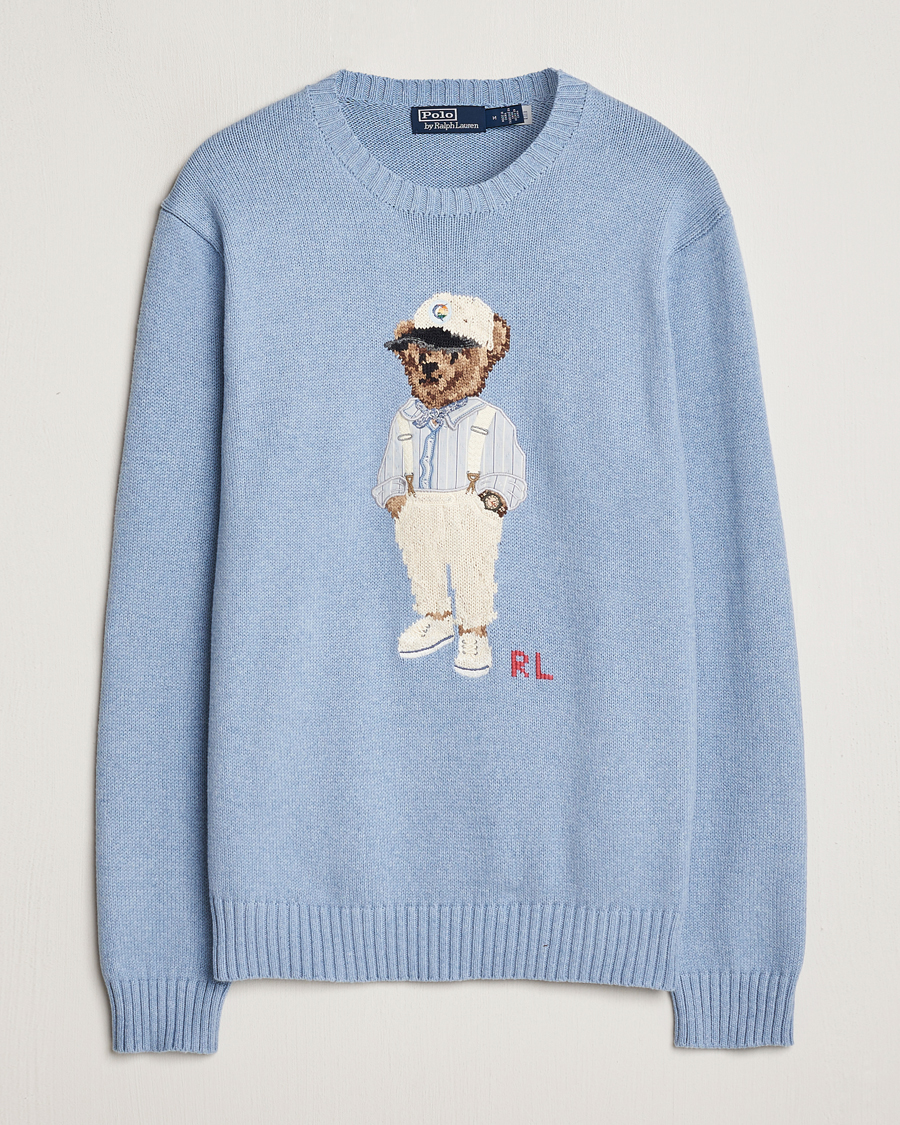Herre | Gensere | Polo Ralph Lauren | Knitted Hemingway Bear Sweater Driftwood Blue