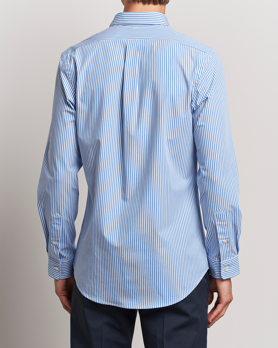 Herre | Skjorter | Polo Ralph Lauren | Slim Fit Striped Poplin Shirt Light Blue/White