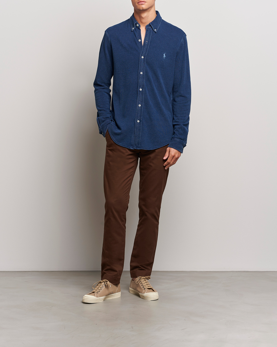 Herre | Skjorter | Polo Ralph Lauren | Featherweight Mesh Shirt Dark Indigo
