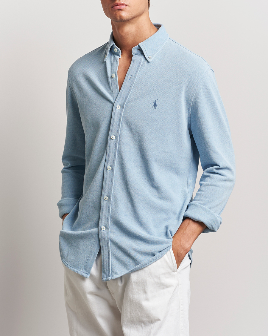 Herre |  | Polo Ralph Lauren | Featherweight Mesh Shirt Light Indigo