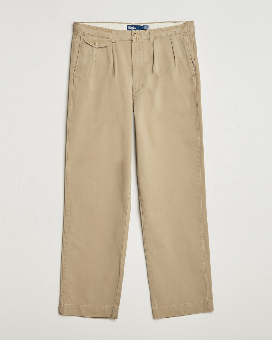 Herre | Bukser | Polo Ralph Lauren | Rustic Twill Pleated Worker Trousers RL Khaki