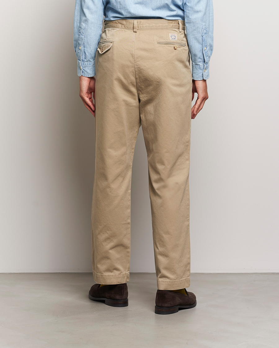 Herre | Bukser | Polo Ralph Lauren | Rustic Twill Pleated Worker Trousers RL Khaki