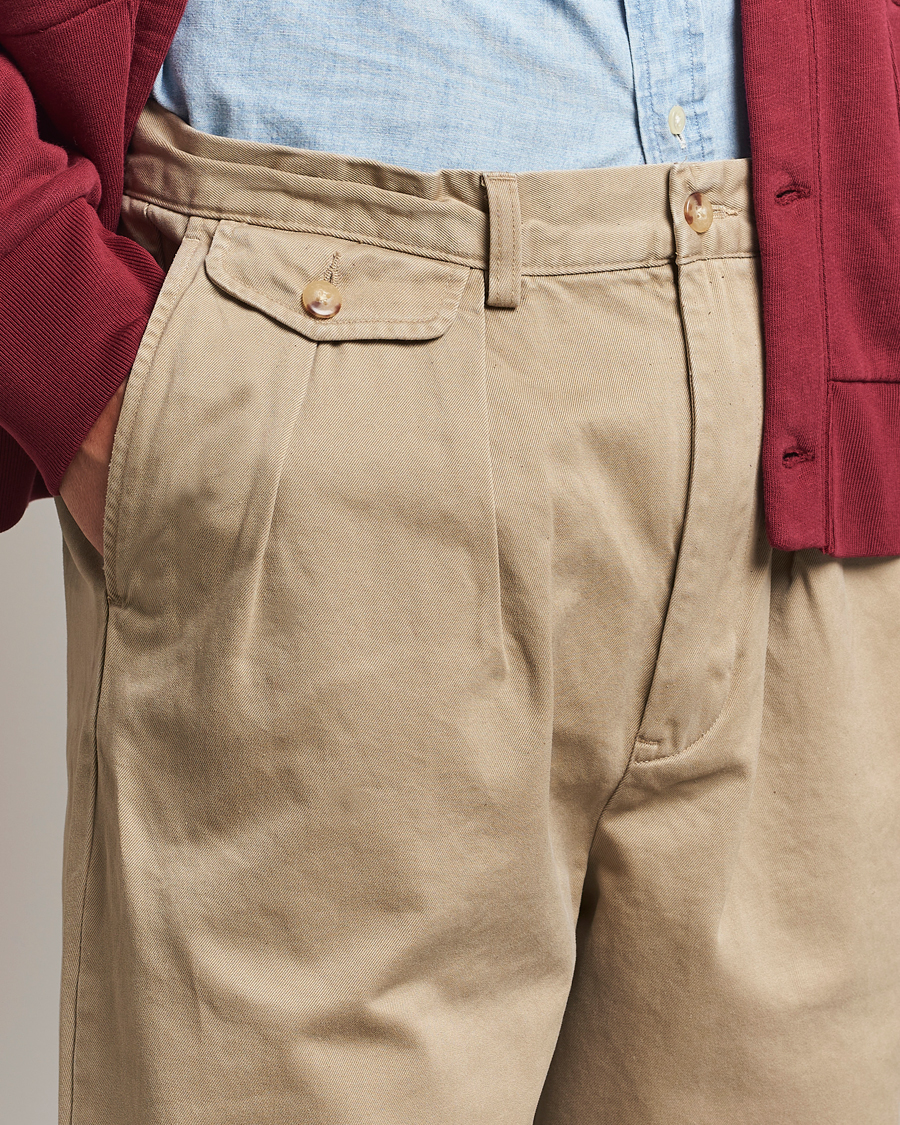 Herre | Bukser | Polo Ralph Lauren | Rustic Twill Pleated Worker Trousers RL Khaki
