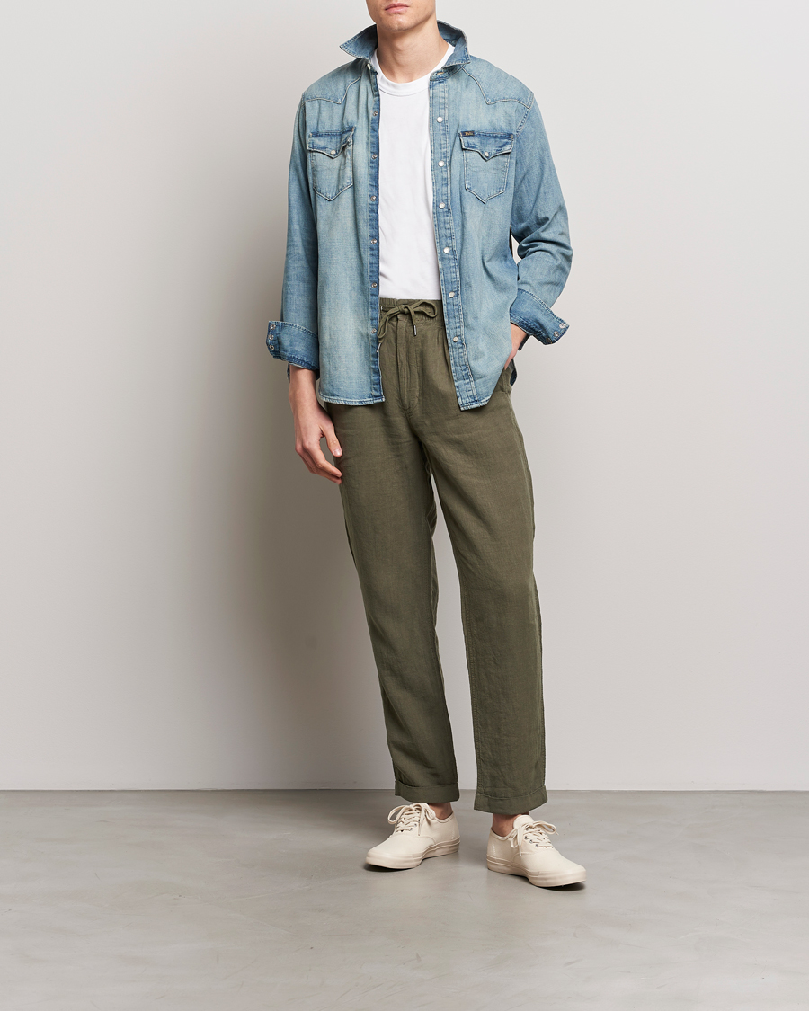 Herre | Bukser | Polo Ralph Lauren | Prepster Linen Trousers Thermal Green