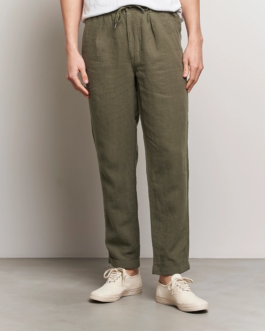 Herre | Preppy Authentic | Polo Ralph Lauren | Prepster Linen Trousers Thermal Green