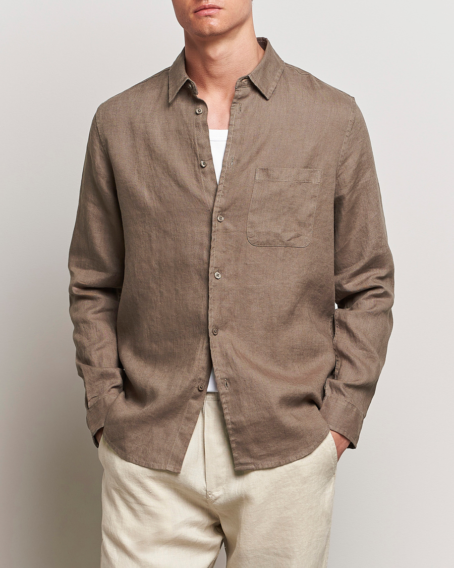 Men | Clothing | Samsøe Samsøe | Liam Linen Shirt Bungee Cord